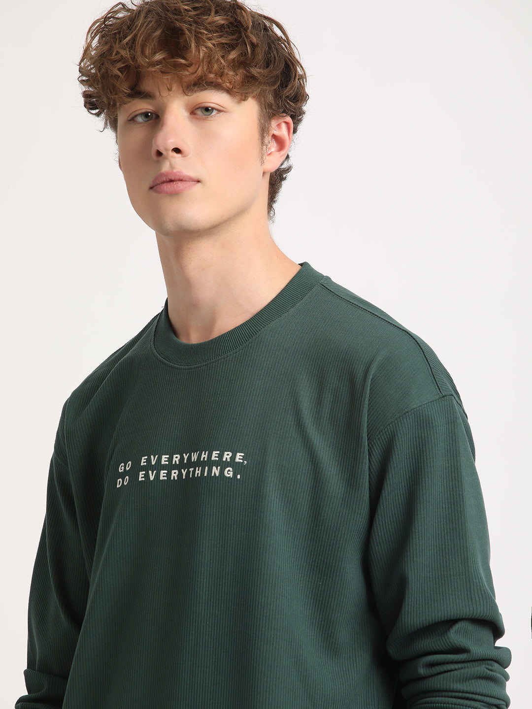 Archi Style: Men's Green Printed Relax Fit Sweatshirt | The Bear House