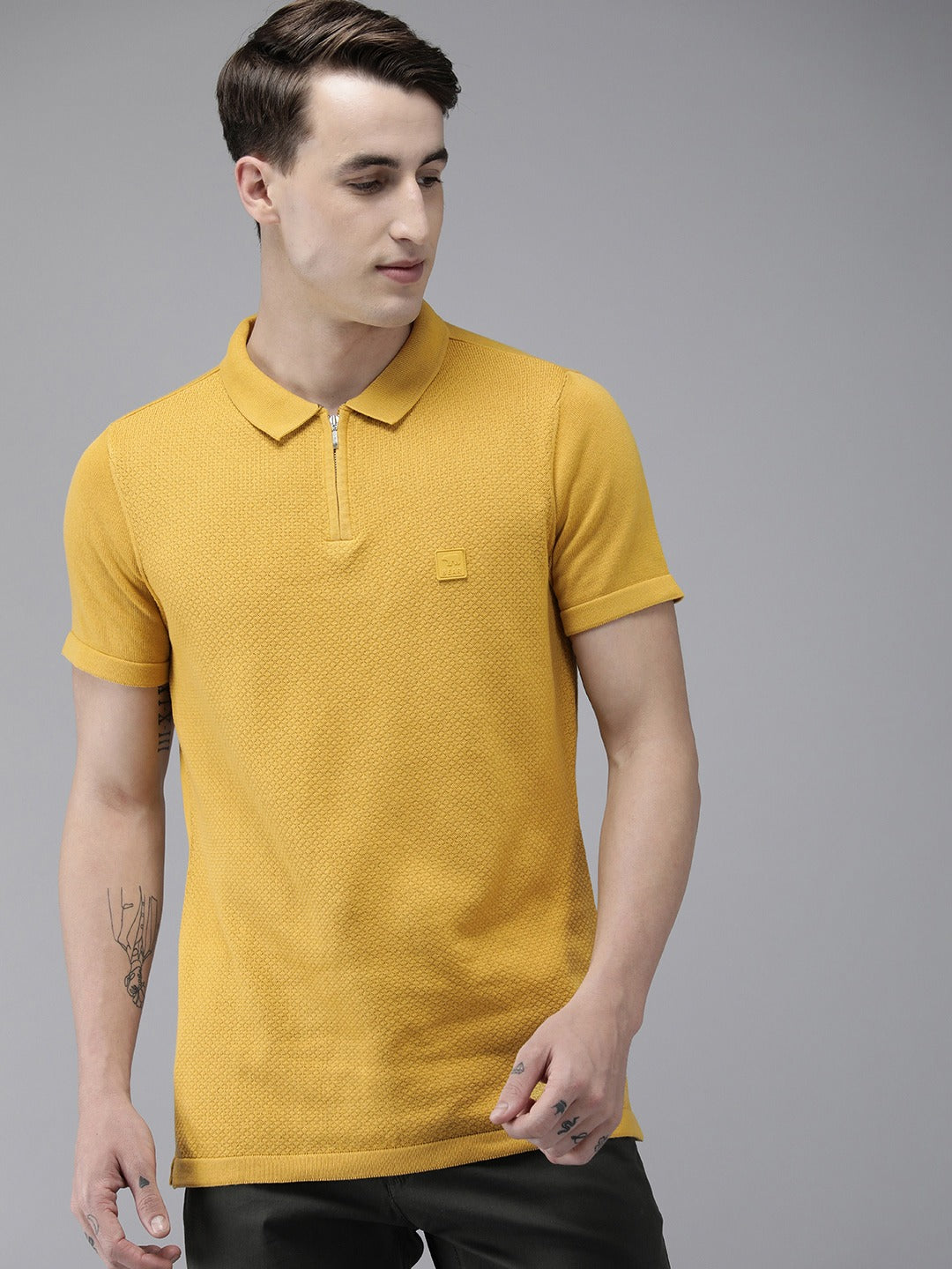 Cayo-Ardor Men's Mustard Yellow Polo - Slim Fit | The Bear House