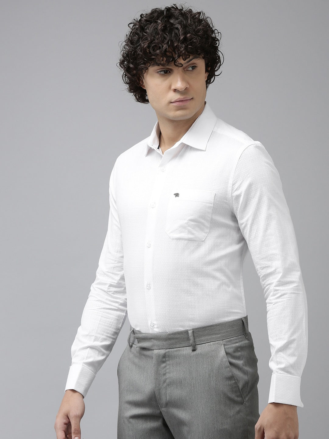 Chazy - Men White Solid Slim Fit Cotton Formal Shirt With French Cuff | The Bear House