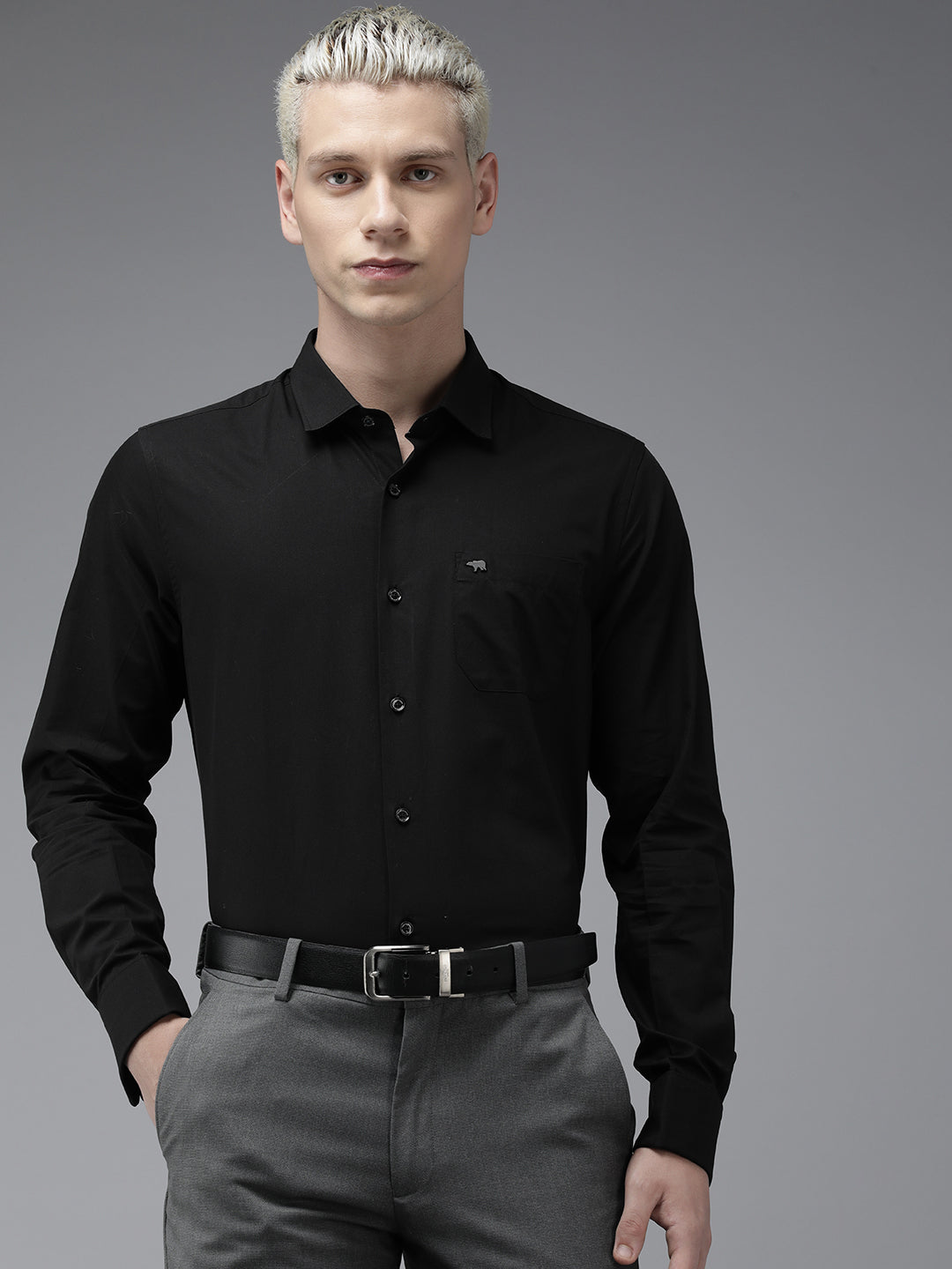 This black formal shirt is a perfect pick if you are looking for a french cuff / double cuff shirt. It is our top pick for stylish formal pant shirt. Modern stylish formal pant shirt, best for shirts for tuxedo.