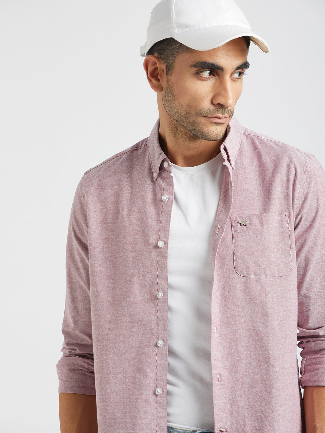 Sero - Men Red Solid Slim Fit Cotton Lycra Casual Shirt | The Bear House
