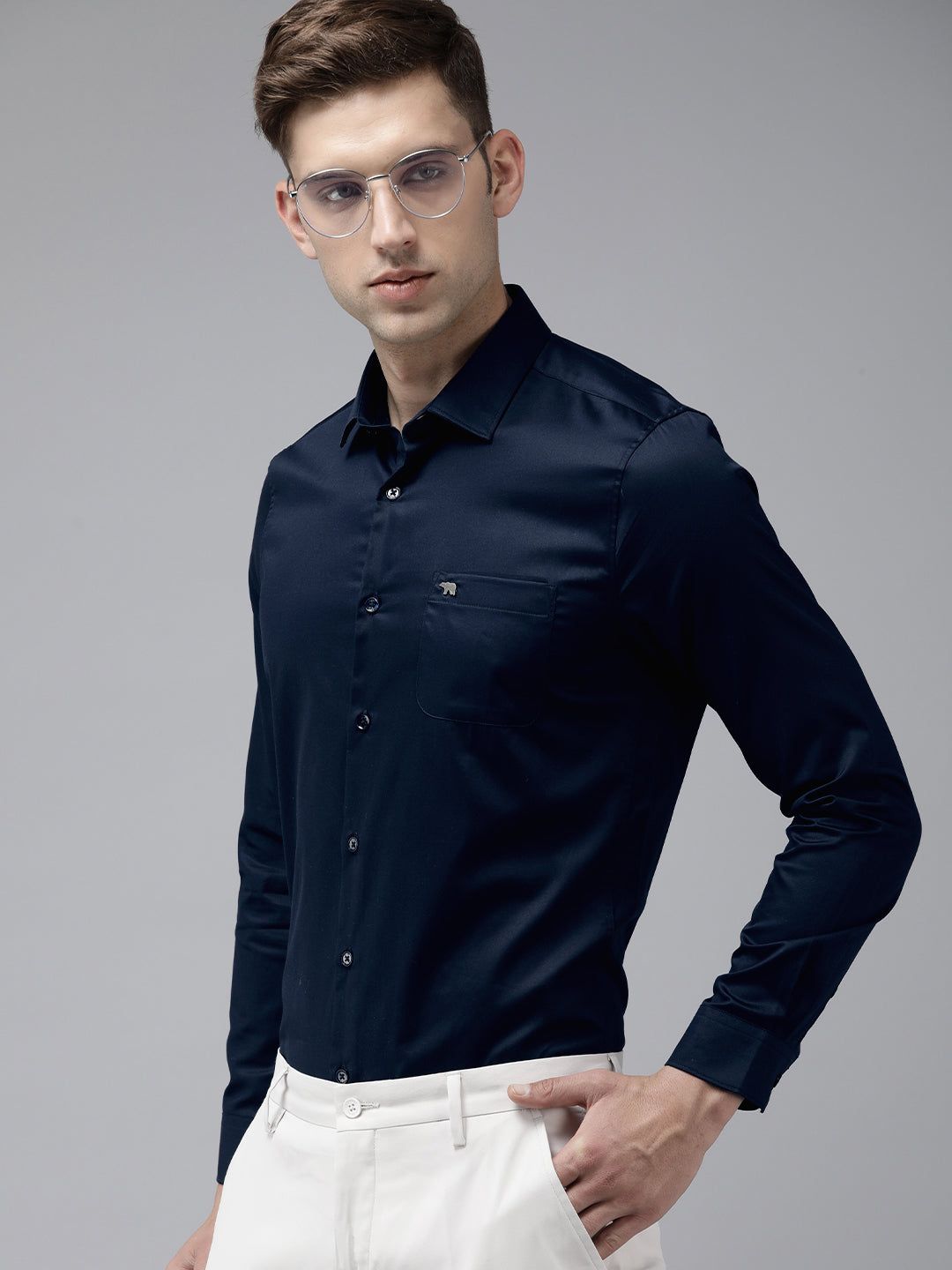 This mens blue formal shirt makes basics formal shirts a notch upper. This is a modern stylish formal pant shirt which is one of our our branded formal shirts.