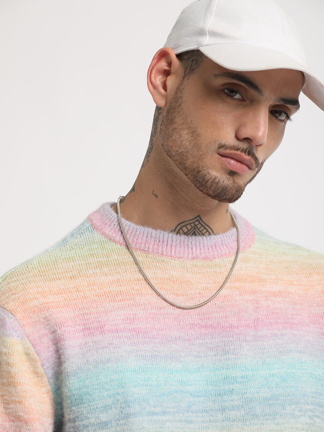 Baeb: Men's Multi Striped Drop Shoulder Acrylic Pullovers | Shop The Bear House