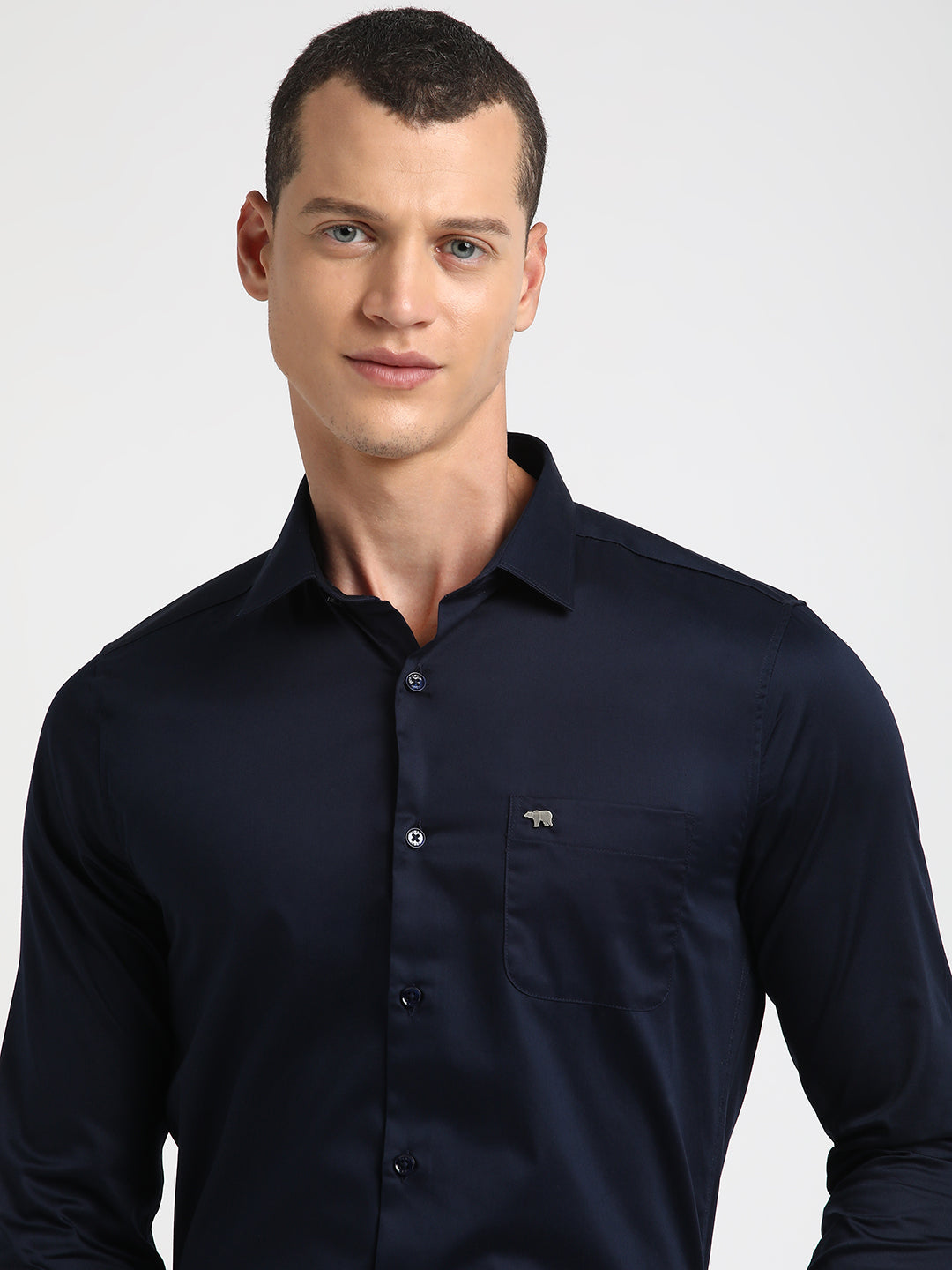 Marcos - Ardor Edition Men Blue Solid Egyptian Giza Cotton Formal Shirt | The Bear House